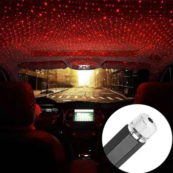 LED-Bil Tag-Stjernede Nat Lys Projektor Atmosfære Galaxy Lampe USB-Dekorativ Lampe Justerbar Flere Belysning Effekter