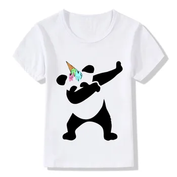 Børn Overrasket Over At Duppe Panda Is Unicorn Design Sjove T-Shirt Kids Baby Søde Tøj Drenge/Piger Sommer Top Tee