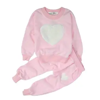 AiLe Kanin Hot Salg Piger Passer til T-shirt Bukser, der Passer Pink Kærlighed Hjerte-formet Grå Kids Tøj Fritids -, Sports Trop K1