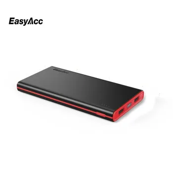 EasyAcc 10000mAh Power Bank 2.4 En Bærbar Strålende Eksterne Batteri Backup Oplader LCD-Dual USB Powerbank Til iphone 7