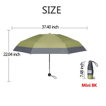 5Folding Mini Paraply Kvinder 8 Ribben anti-UV-Bærbare Rejse Regn Paraply Vindtæt Pocket Pige Paraplyer