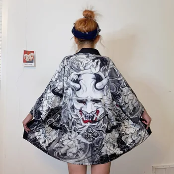 INS Hot Nye 2020 Løs Mode Harajuku Cardigan Japanske Kvinder Kimono Asien Sommeren Blouse Top Casual demon slayer kimono Cosplay