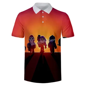 Brawing Stars T-shirt af 3D-Print-Kort-langærmet Mænd Tøj Leon Spike POLO Shirt Mænd er Forår Sommer Shirts Teens Gaver