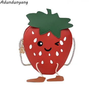 Børns jordbær taske 2020 nye søde frugt mønt pung skuldertaske messenger kids lille taske