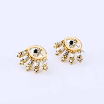 6 par/ masse mode smykker guld metal crystal eye øreringe