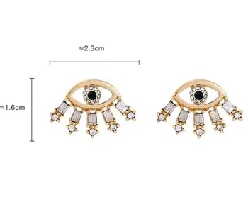 6 par/ masse mode smykker guld metal crystal eye øreringe
