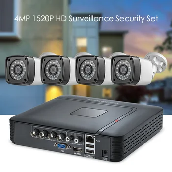 Clearance KERUI Udendørs Vandtæt 4-KANALS Home Security 4MP Kamera DVR System-Kits HDMI CCTV Videoovervågning System Kit