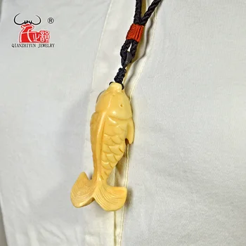 GX094 Hot Salg Yak knogle Fisk vedhæng halskæder kvinder halskæde Hawaii gule Lang halskæde håndlavet smykker
