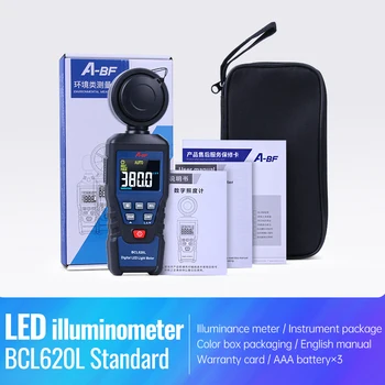 A-BF Digital Fotometer Illuminometer Max Min Lysstyrke Tester Luxmeter Fotografering Belysning Test Flow Lys Meter Lux Fc Test