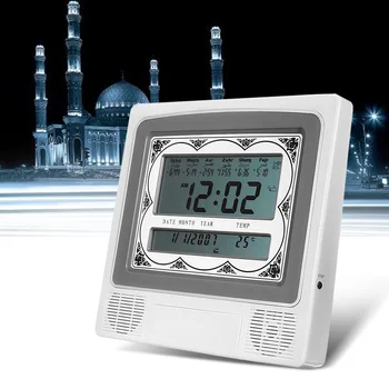 Automatisk Muslimske Islamiske Azan LCD Digital Vækkeur Muslimske Bøn Adhan Qibla Alarm Væggen Bruser Tabel Ur, boligindretning