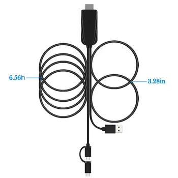 Kabel 1080P Video Konverter Kabel Til IPhone, IPad Belysning Android-Telefon Micro USB Type C Til HDMI-compatibl For LG/Samsung/Android