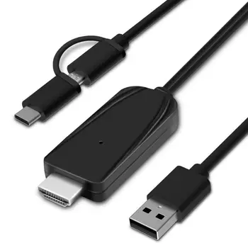 Kabel 1080P Video Konverter Kabel Til IPhone, IPad Belysning Android-Telefon Micro USB Type C Til HDMI-compatibl For LG/Samsung/Android