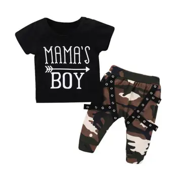 Boy Tøj Toddler Dreng kortærmet T-shirt Camo Harem Bukser Outfit Sæt Tøj 0-3T