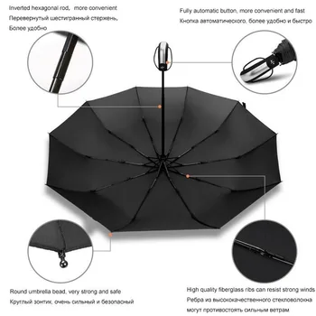 Vind Resistent Folde Automatisk Paraply mænd Luksus Stor Vindtæt Paraply Regn Kvinder Mandlige Paraply