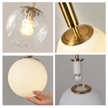 Moderne Pendel globe Glas Pendel Lampe, der bor stuen hængende lampe Armatur Kunst, Indretning, Belysning Fastholdelsesanordningen Nordiske Lampe