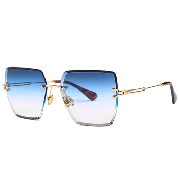 Emosnia Uindfattede Square Solbriller Til Kvinder Gennemsigtig Gradient Linse Metal Ramme UV400 Top Kvalitet solbriller Oculos De Sol