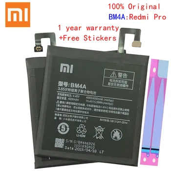 BM4A Batteri Til Xiaomi Redmi Pro Udskiftning 4000mAh Høj Kapacitet Mobiltelefon Batería