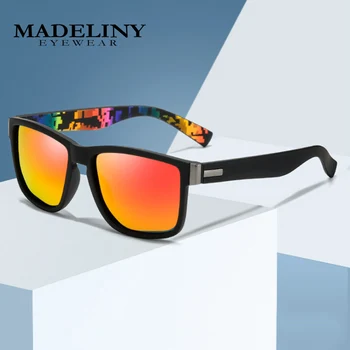 MADELINY Brand Design Polariserede Solbriller Mænd Driver Nuancer Mandlige Kørsel Rejser Fiskeri Sol Briller Firkantede Briller UV400 MA350