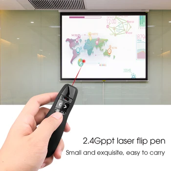 Kebidu R400 2.4 Ghz USB Trådløse Presenter Rød Laser Pointer Pen PPT Fjernbetjening Med Håndholdte Pointer Pen Til PowerPoint