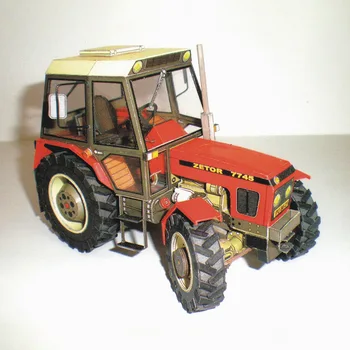 1:32 tjekker Zetor 7745-7211 Traktor Sjove DIY 3D Papir Kort Model at Bygge Sæt Byggeri Legetøj Pædagogisk Legetøj Militære Model
