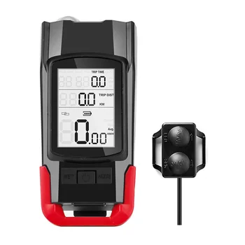 BIKIGHT 3-i-1 Cykel Speedometer Wireless USB-Genopladelige Dobbelt T6 LED Cykel Lys Cykel Computer med Alarm Horn
