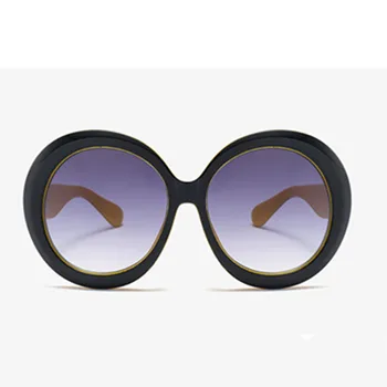 HBK Unisex Store Runde Solbriller Luksus Overdimensionerede Retro Skygge for Kvinder, Mænd Brand Designer God Kvalitet Grøn Sort UV400 Oculos