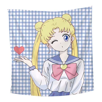 Sailor Moon Gobeliner Animationsfilm Væggen Hænger Prinsesse Tsukino Usagi Gobelin Yoga Måtter Strand Håndklæde Hjem I Stuen Dekorationer