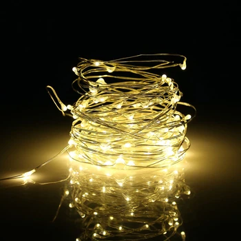 LED String kobbertråd Lys Udendørs Bryllup Garden Party Lys juletræ Fest Dekoration #40