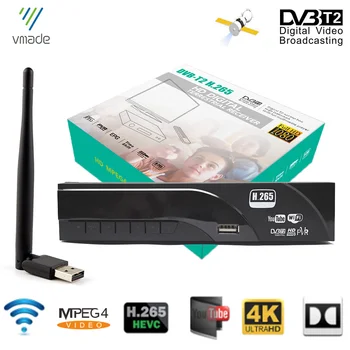 Hot Selling Europa H. 265/HEVC MPEG-2/4 Audio HD Jordbaseret Digital-Dekoder Fuldt 1080P DVB-T2, DVB-T TV-Tuner + USB-WIFI