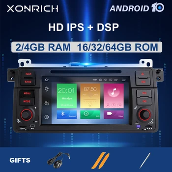 Xonrich AutoRadio 1 Din Android 10 Bil DVD-Afspiller Til BMW E46 Mms M3 318/320/325/330/335 Rover75 Coupe GPS Navigation 4GB
