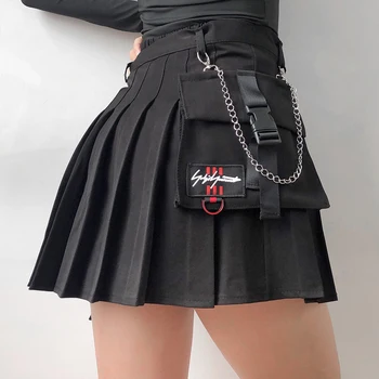 Kvinder Co-ord Ind Wrap Mini Nederdel med Horn Spænde Preppy Stylr Mini Skort