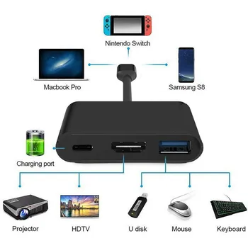 Ouhaobin 1080p 4K-HDMI-Adapter Til at Skifte Type-C HDMI Konverter Type-C-HUB Adapter til Hjem-TV til PC Video-Afspiller