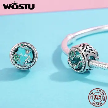 WOSTU Helt 925 Sterling Sølv, Blå Ocean Perler Passer WST Charme Armbånd Europæiske DIY Smykker Gave FIC246