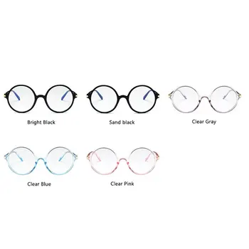 Gennemsigtige Runde Briller Ramme Klare Optiske Briller Retro Nærsynethed Nørd Oversized Brillestel Plast Runde Briller