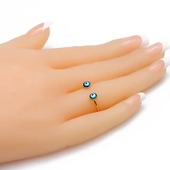 ONDE ØJNE Droppe Olie Åben Ring i Guld Farve Kobber Blå tyrkiske Øje Ring 17mm Mode Smykker til Kvinder Female Mænd EY6572