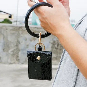 2021 Nye Nøglering Card Taske Til Kvinder, Mænd Mode Multiful Wallet PU Læder Kvast Kabaw Fashion Armbånd Key Ring Smykker