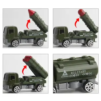 1:64 5 Stk Legering Trække Sig Tilbage Militært Køretøj Model Høje Simulering Militær Lastbil Toy Metal Bil Toy Køretøj For Kids Collection