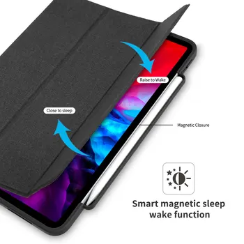 WOWCASE til iPad Pro 2020 12.9/11 Tilfælde Smart Auto Sleep/Wake Klud Tekstur Læder cover til iPad Pro 12.9 4th Gen blyantsholder