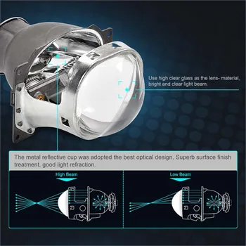 3,0 Tommer Q5 H7 HID Xenon LED Forlygter Bi-Xenon-Full Metal projektorens Linse for Bil Styling hoved lampe, Linser