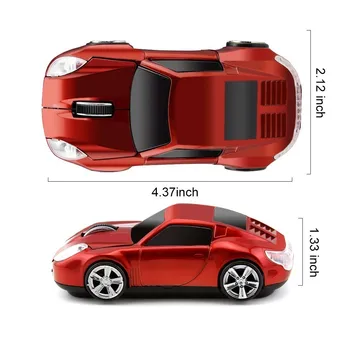 CHYI Trådløse Bil Mus med 1600 DPI USB-tilsluttet Optisk Computer Gaming Mus 3D Mini Sport Bil Mause Gave Til Børn, værdiboks til Bærbar PC