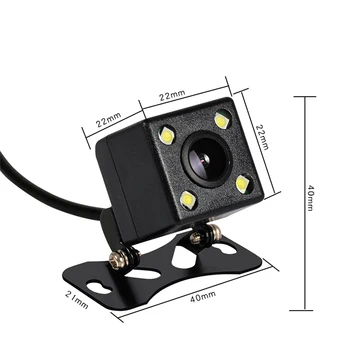720P 2,5 mm Jack Port 4 Pin Bil førerspejlets Kamera Parkering Kamera Vandtæt med 4 Led-Lampe til Kørsel Optager
