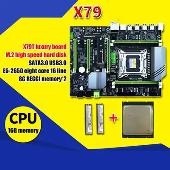 X79T DDR3 PC Desktops Bundkort LGA 2011 CPU Computer 4 Kanal Gaming Støtte M. 2 E5-2680V2 i7 SATA 3.0 OG USB 3.0 til Intel B75