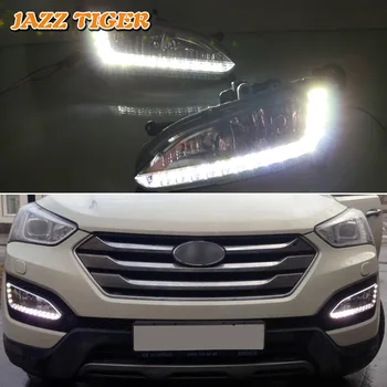 JAZZ TIGER Super Lysstyrke Vandtæt ABS Dække 12V Bil DRL LED Kørelys For Hyundai Santa Fe IX45 2013