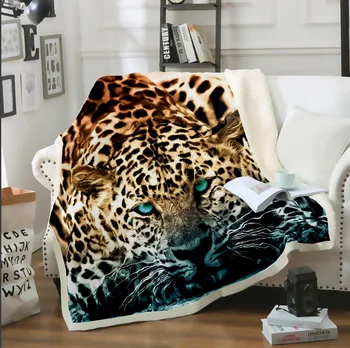 SONSPEE 3D-Print Leopard, Jaguar Smide Tæppe, Sofa Seng og Stol Blød Sherpa Tæppe Sengetæppe Sengetøj Indretning For Voksne Børn