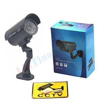 LINTIANCHENG Falske Dummy Kamera Bullet-Vandtæt Udendørs Knipperend Led CCTV Sikkerhed Home/Street overvågningskamera