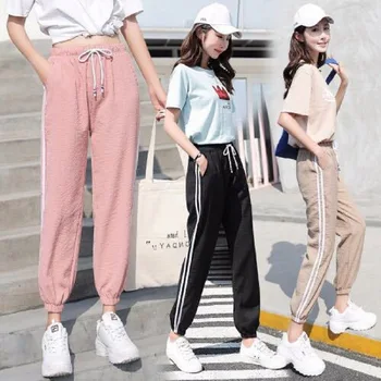 Sommer bukser kvinder koreanske studerende Ankel-Længde sports bukser Harajuku bf tendens tynd harem bukser løs ins stråle fødder bukser