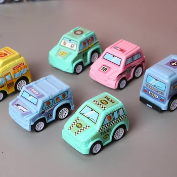 6stk Baby Toy Bil Model Trække sig Tilbage Bil Mobile Køretøjer brandbil Taxa Model Kid Mini-Biler Dreng Legetøj Gave Diecasts Legetøj for Børn