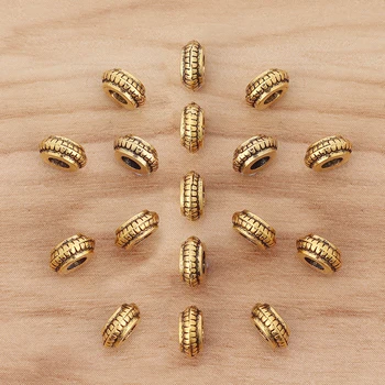 100 Stykker, Antik Guld Tone Runde Metal Spacer Perler For DIY Armbånd Halskæde Smykker Tilbehør 2,5 mm Hul