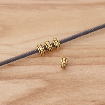 100 Stykker, Antik Guld Tone Runde Metal Spacer Perler For DIY Armbånd Halskæde Smykker Tilbehør 2,5 mm Hul