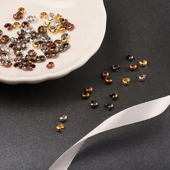 Om 590Pcs/Max 6 Farver 3mm Strygejern Crimp Beads Dækker Knude Dækker Perler til smykkefremstilling Resultater